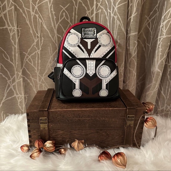 DISNEY DISNEYLAND MARVEL LOUNGEFLY BACKPACK LADY THOR NEW HTF - Picture 2 of 6